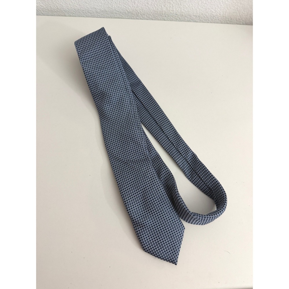 BOSS Hugo Boss Blue Geometric Silk Necktie Mens Formal Business Tie